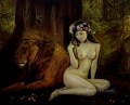 Tiger and Nymph Chinese Girl Nude
